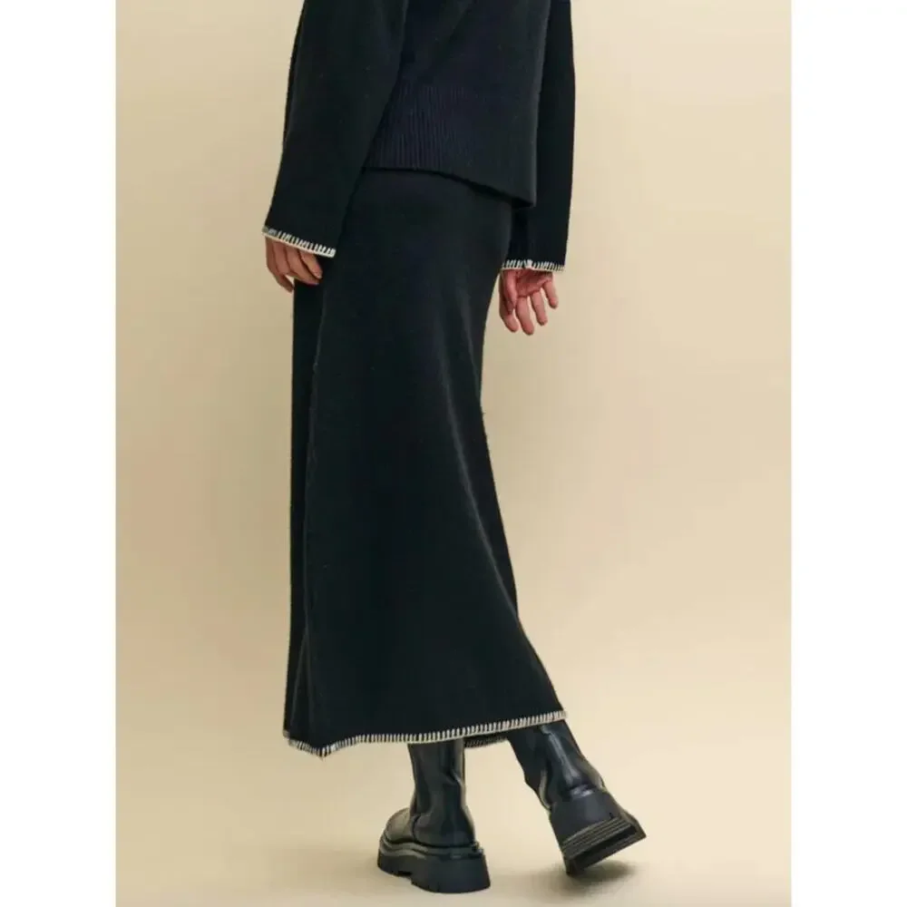 Nobody's Child Whip Stitch Wool Scoop Neck Jumper & Skirt SET